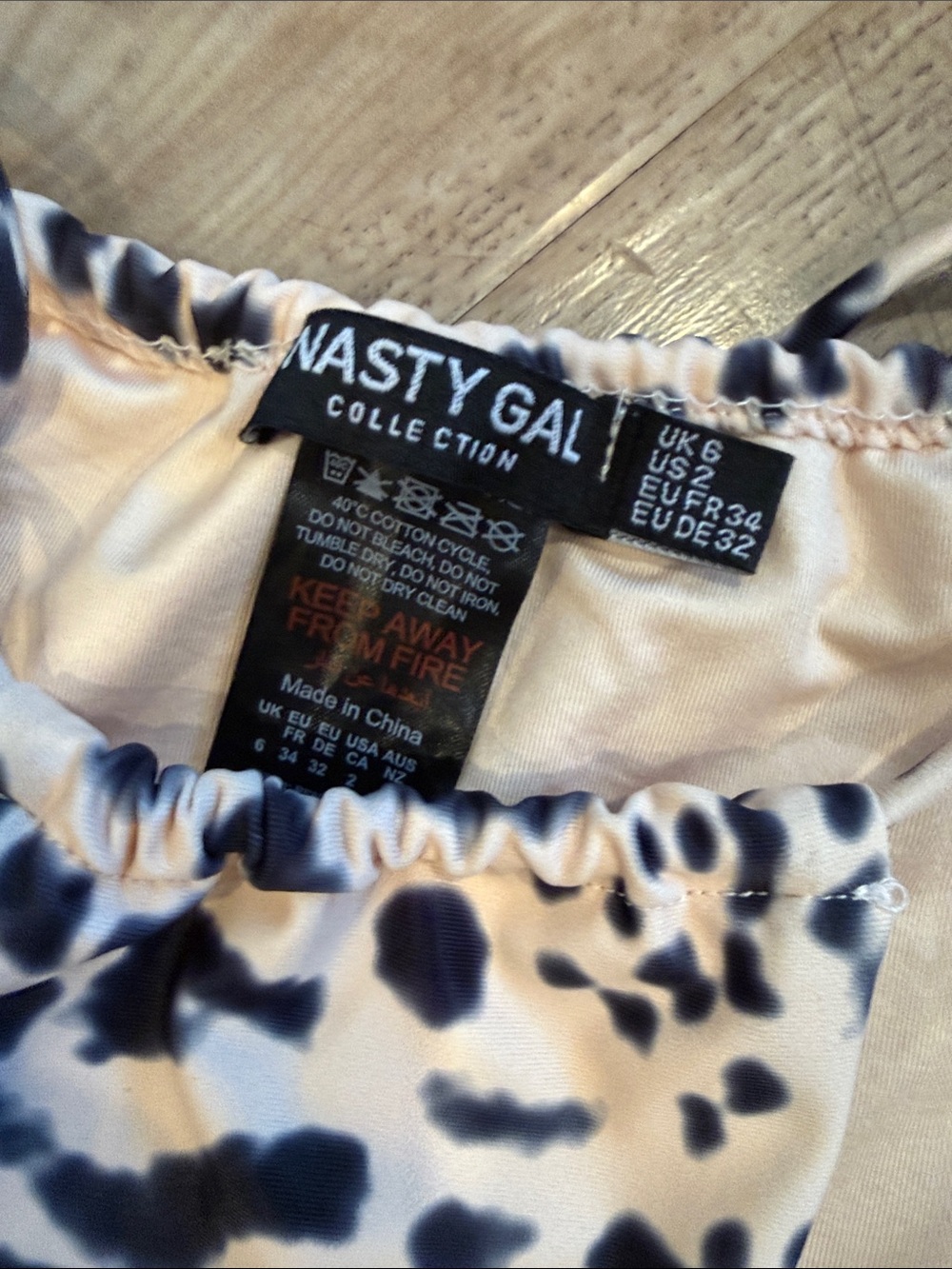 Nasty Gal Cream and Black Leopard Print Tie-String Bikini Set - Picture 4 of 7